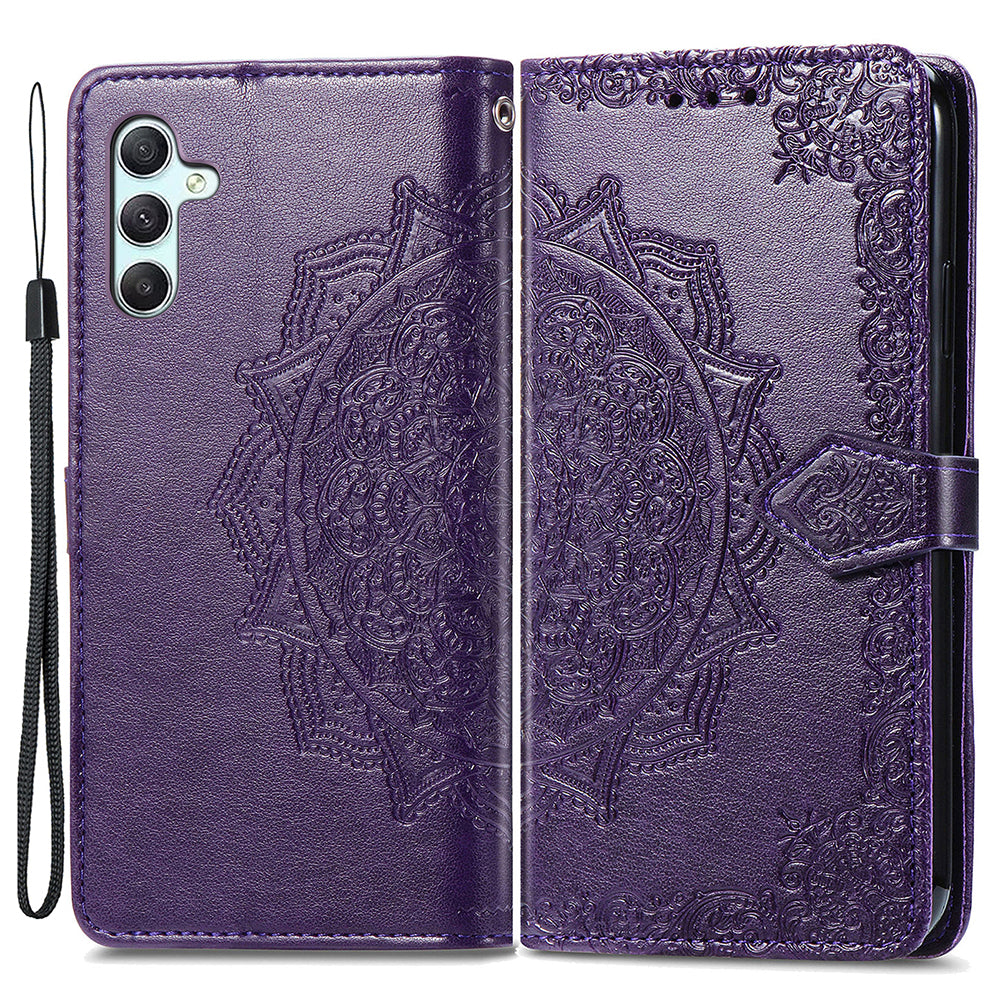 For Samsung Galaxy A34 5G Anti-Dust Wallet Phone Case PU Leather Stand Wallet Embossed Mandala Pattern Cover For Samsung Galaxy A34 5G Anti-Dust Wallet Phone Case PU Leather Stand Wallet Embossed Mandala Pattern Cover